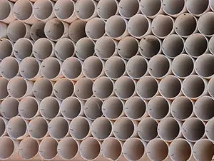 Stack of PVC pipes.